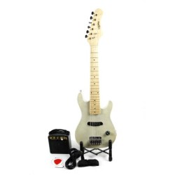 Guitarra Eléctrica Logan Set Para Niños Plata Legsetksl